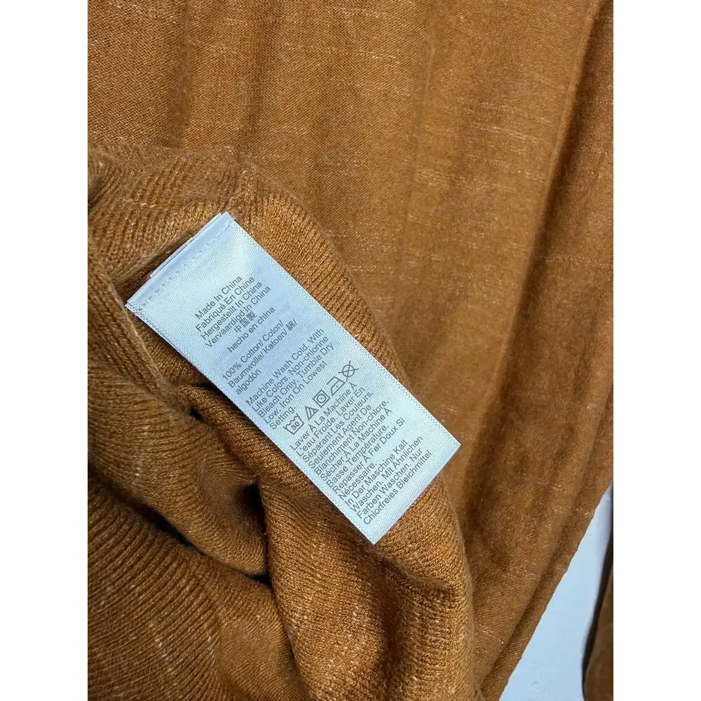 NEW J.CREW Mens 100% Cotton Knit Sweater Burnt Orange SIze Medium
